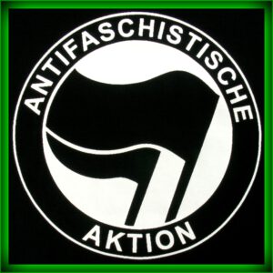 ANTIFASCHISTISCHE AKTION (schwarz/schwarz) - Rückenaufnäher