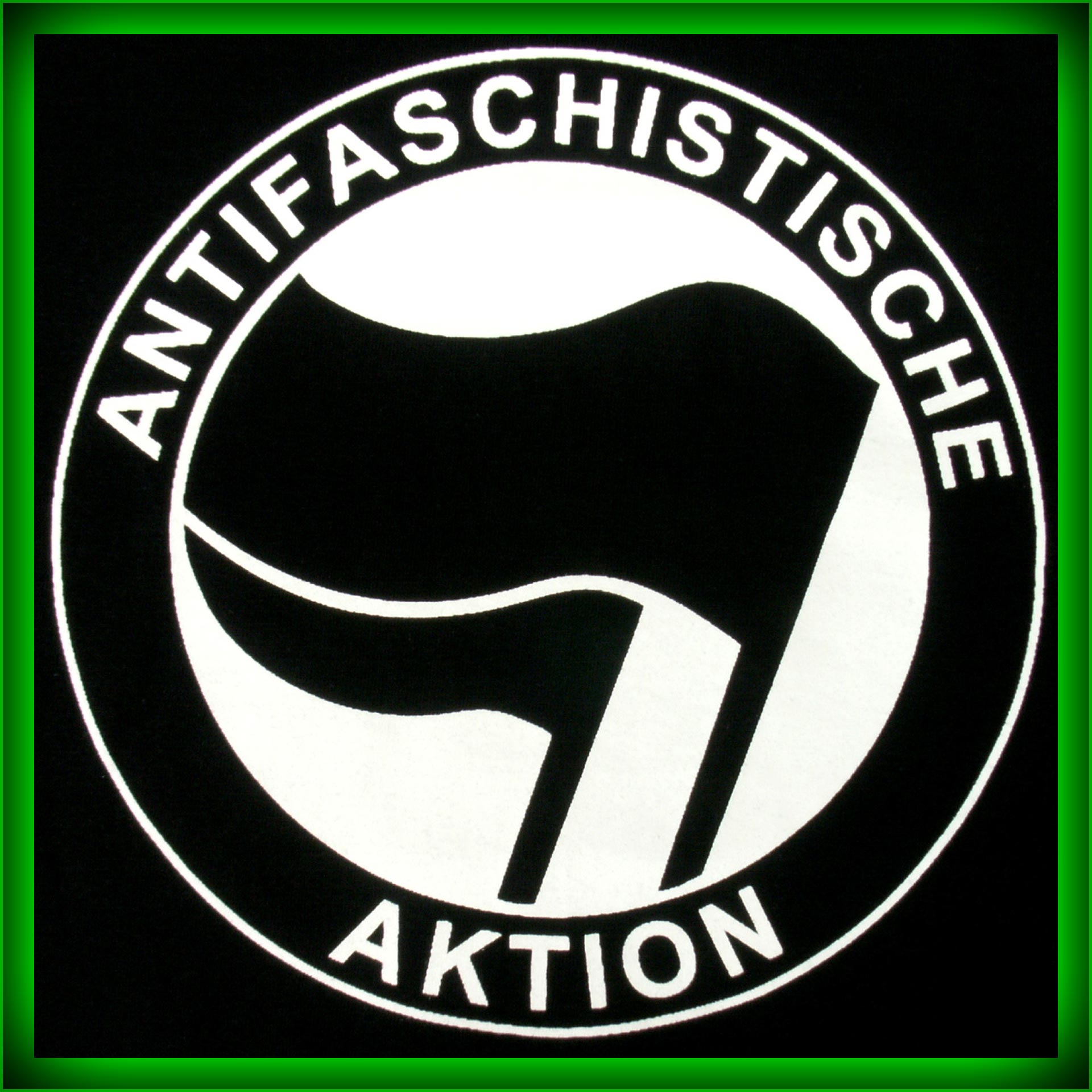 ANTIFASCHISTISCHE AKTION (schwarz/schwarz) - Girlie – Bild 3