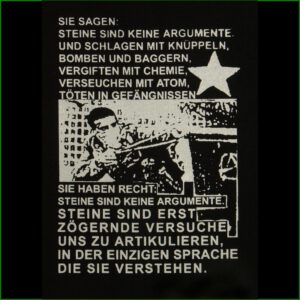 Sie sagen Steine sind keine Argumente... - Aufnäher