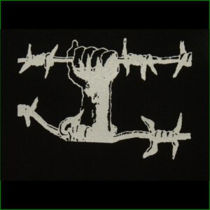 Hand in Stacheldraht - Aufnäher