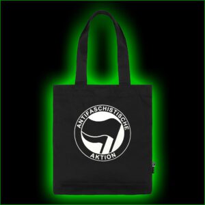 ANTIFASCHISTISCHE AKTION (schwarz/schwarz) - FAIR Tragetasche